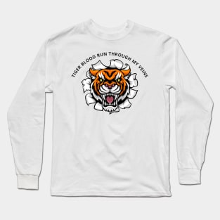 Tiger Blood Run Through My Veins Long Sleeve T-Shirt